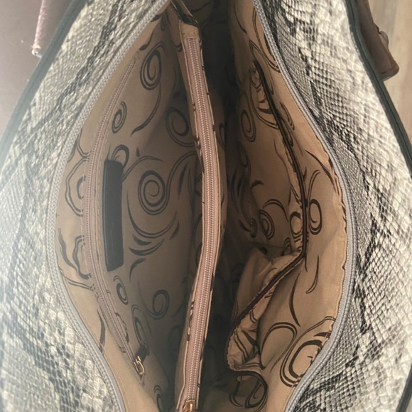 BLUSH Studded Reptile Detail Satchel - Picture 3 of 8